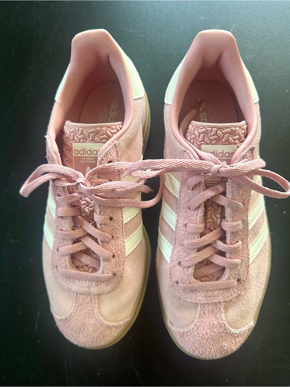 adidas Gazelle Pink Suede Platform Sneakers - Picture 4 of 6